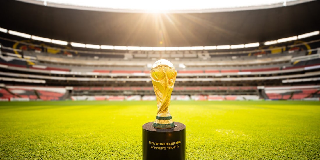 La Copa FIFA en el Estadio Azteca, sede de la inauguración en el Mundial del 2026.