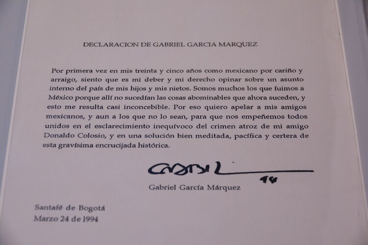 Misiva en la que el autor fijó su postura respecto al homicidio de Luis Donaldo Colosio.