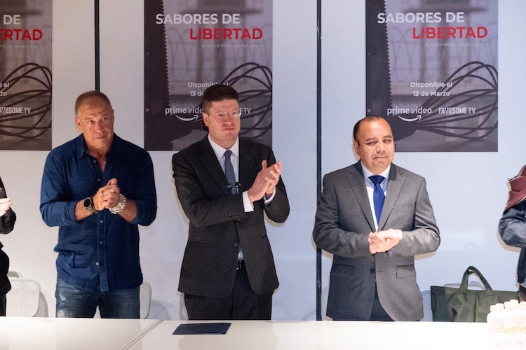 El secretario de Seguridad Ciudadana, Pablo Vázquez Camacho, durante la presentación de la serie documental en la Cineteca Nacional de Chapultepec.