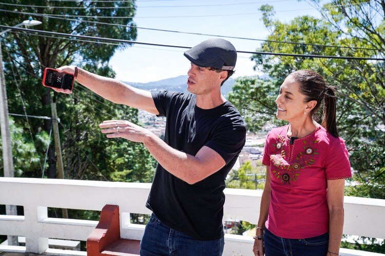 Claudia Sheinbaum y Miguel Flatow, en Chiapas.