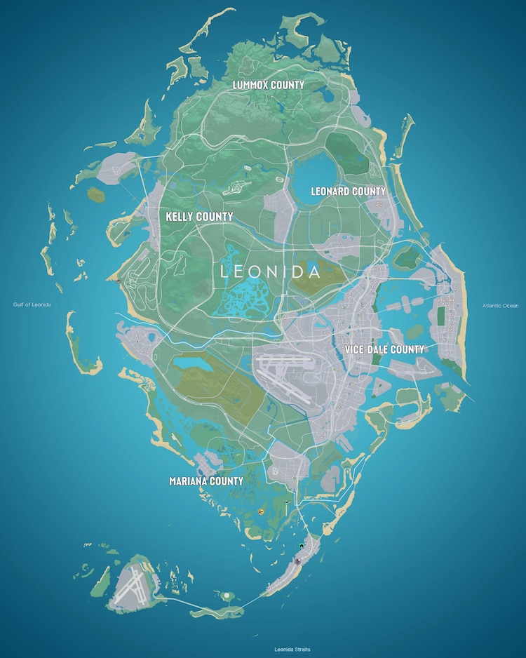 Mapa de GTA VI filtrado