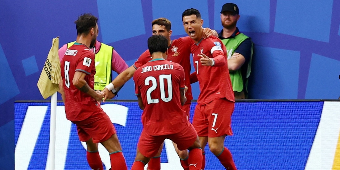 Cristiano Ronaldo celebra uno de sus goles con Portugal ante Uzbekistán en la Copa del Mundo 2026