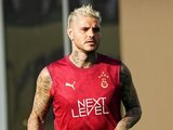 Mauro Icardi en un entrenamiento del Galatasaray.