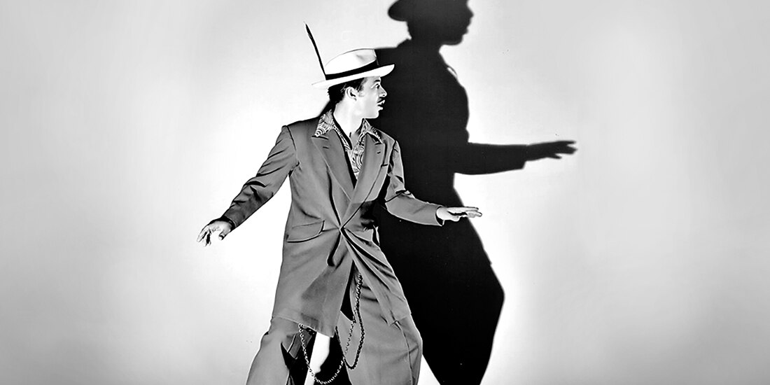 El actor Germán Valdés Tin Tan, caracterizado del mítico pachuco.