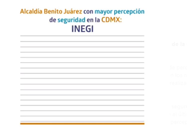 Los datos de la percepción de seguridad reportados por Inegi.