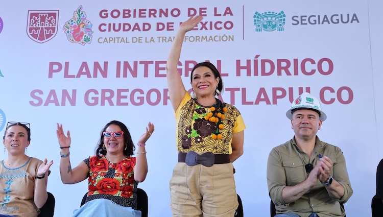 La Jefa de Gobierno de la Ciudad de México, Clara Brugada, encabezó la presentación de los siete proyectos hídricos prioritarios.