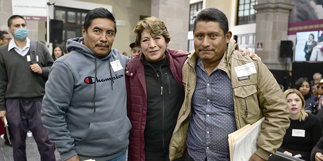 La Gobernadora Delfina Gómez, ayer, durante la Audiencia Ciudadana.