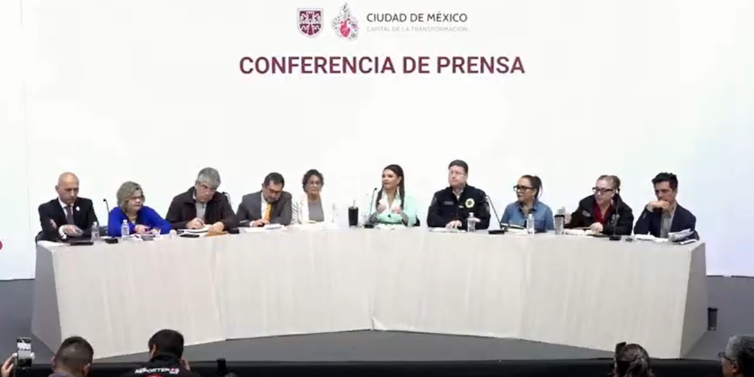 Conferencia de prensa de autoridades de la Ciudad de México.