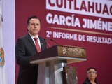 El gobernador Cuitláhuac García durante su Segundo Informe de Gobierno.