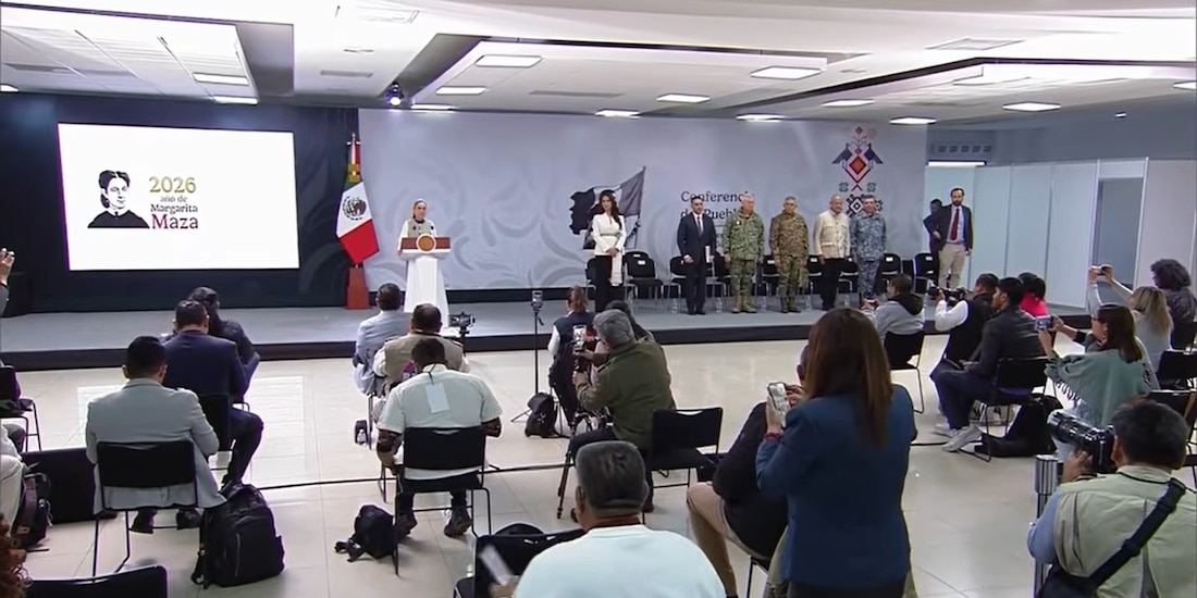 Claudia Sheinbaum desde Irapuato este viernes 20 de febrero del 2026.