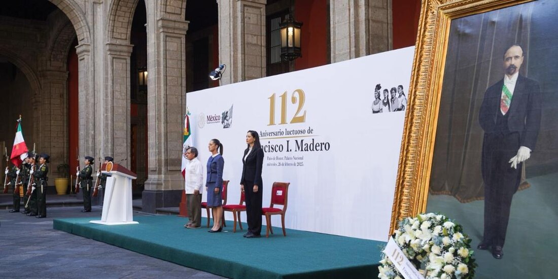 Claudia Sheinbaum encabeza conmemoración del 112 Aniversario Luctuoso de Francisco I. Madero.