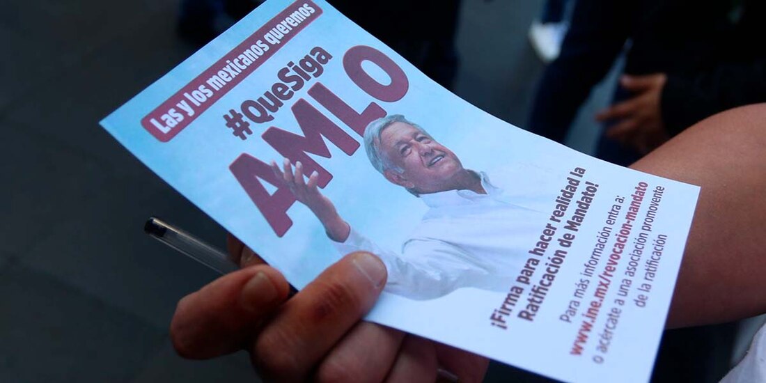 Publicidad que circuló durante la recolección de firmas para la revocación de mandato.