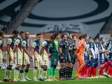 futbolistas de América y Monterrey, el pasado 16 de enero, previo a su partido en el Estadio BBVA.