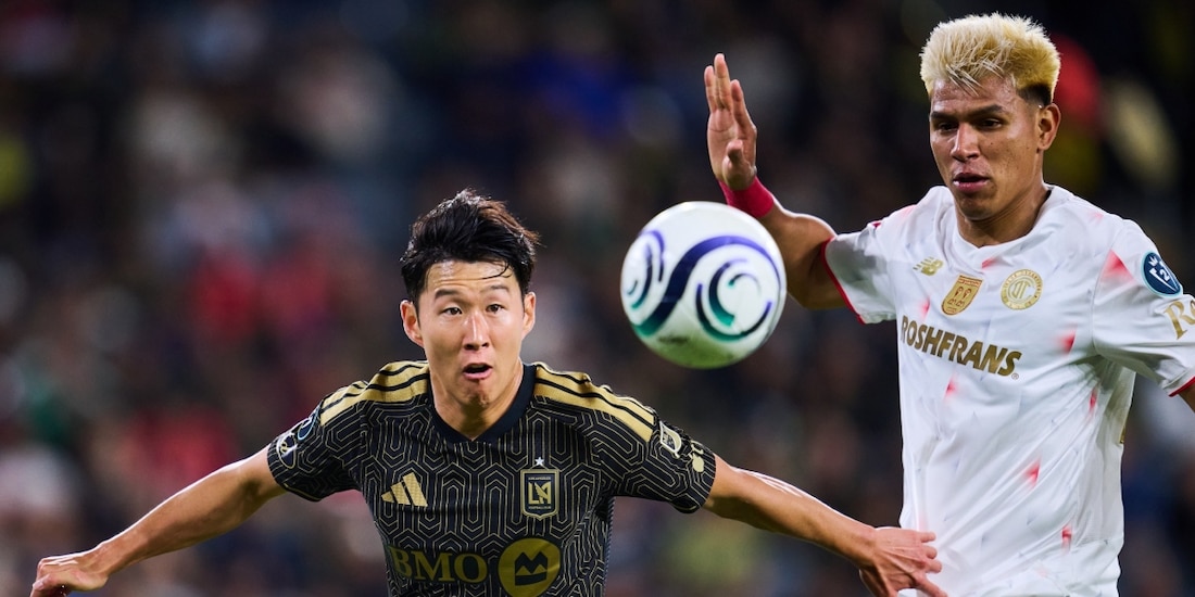 Una acción del LAFC vs Toluca, semifinal de ida de la Concacaf Champions Cup