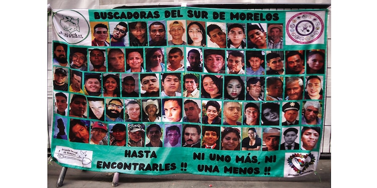 Cartel de personas desaparecidas en Morelos, divulgado el 28 de marzo.