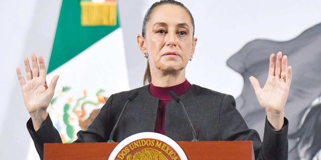 La jefa del ejecutivo, Claudia Sheinbaum, ayer en conferencia de prensa.