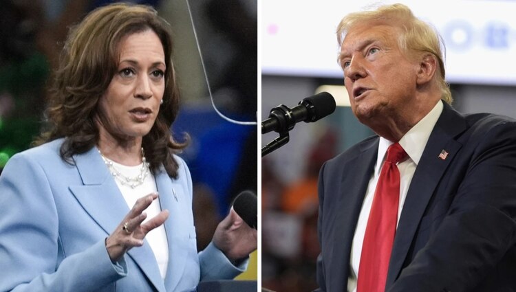 En la imagen, la candidata demócrata Kamala Harris y el republicano Donald Trump.