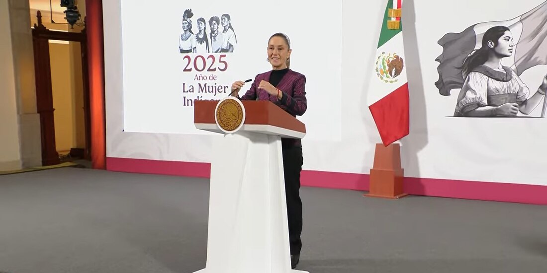 Claudia Sheinbaum en Palacio Nacional este viernes.