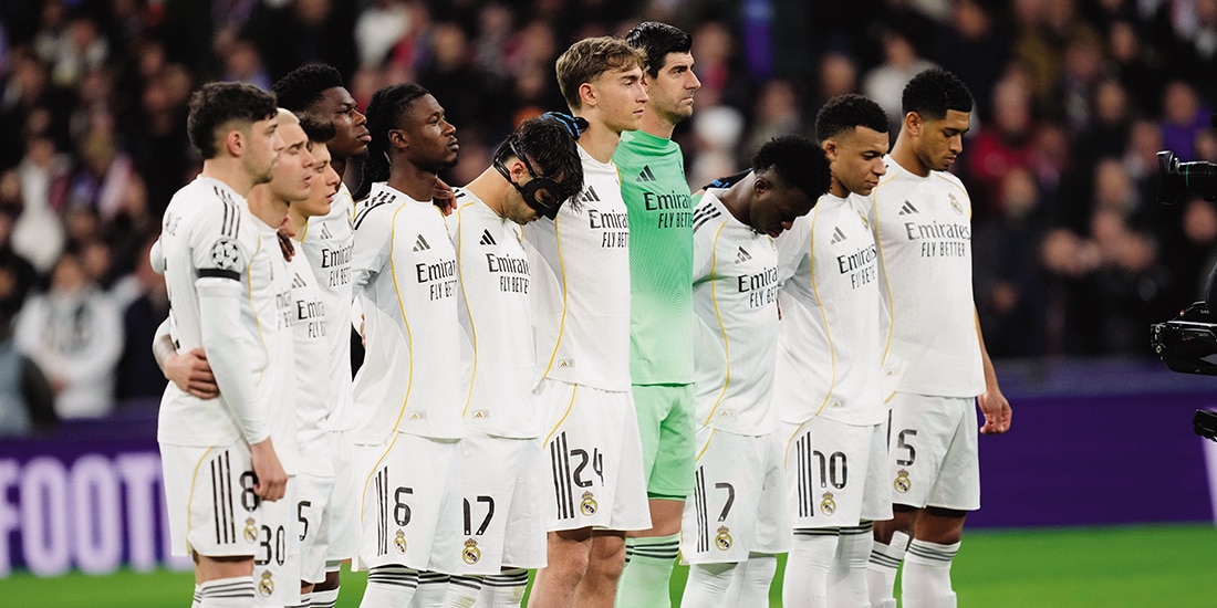 Futbolistas del Real Madrid en el partido del martes pasado de la UCL.