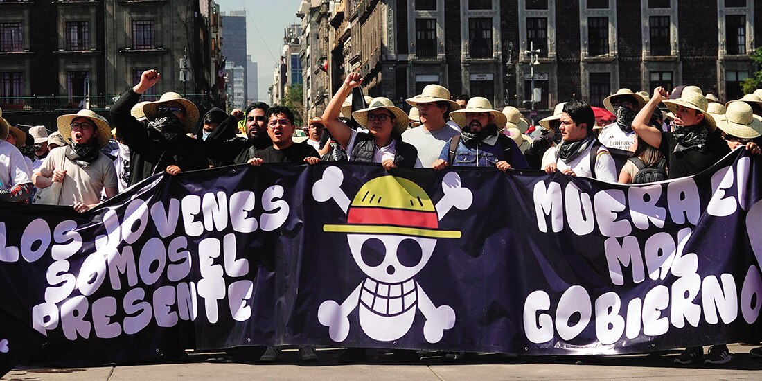 Jóvenes que asistieron a la marcha de la Generación Z, el pasado sábado.