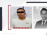 Detienen a Javier "N" (izq.), detenido por cohecho en el homicidio del periodista Josué Martínez (der.), en Puebla.