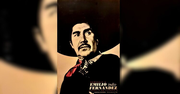 Un póster que representa a Emilio "El Indio" Fernández.