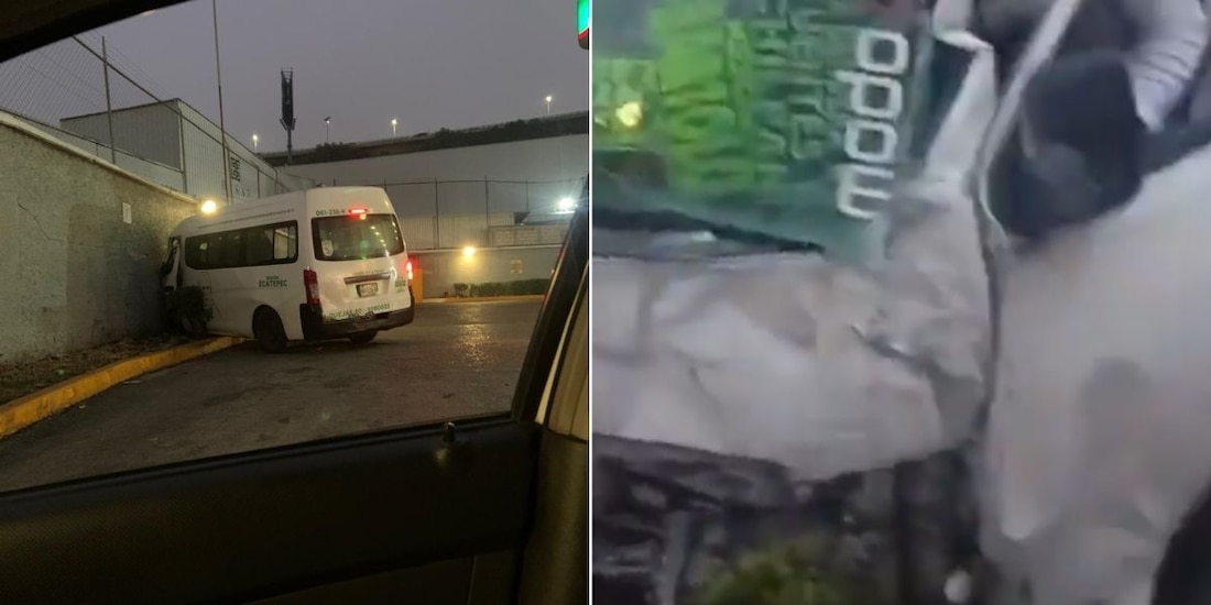 Combi choca contra muro en Tlalnepantla, Estado de México, y deja 14 heridos.