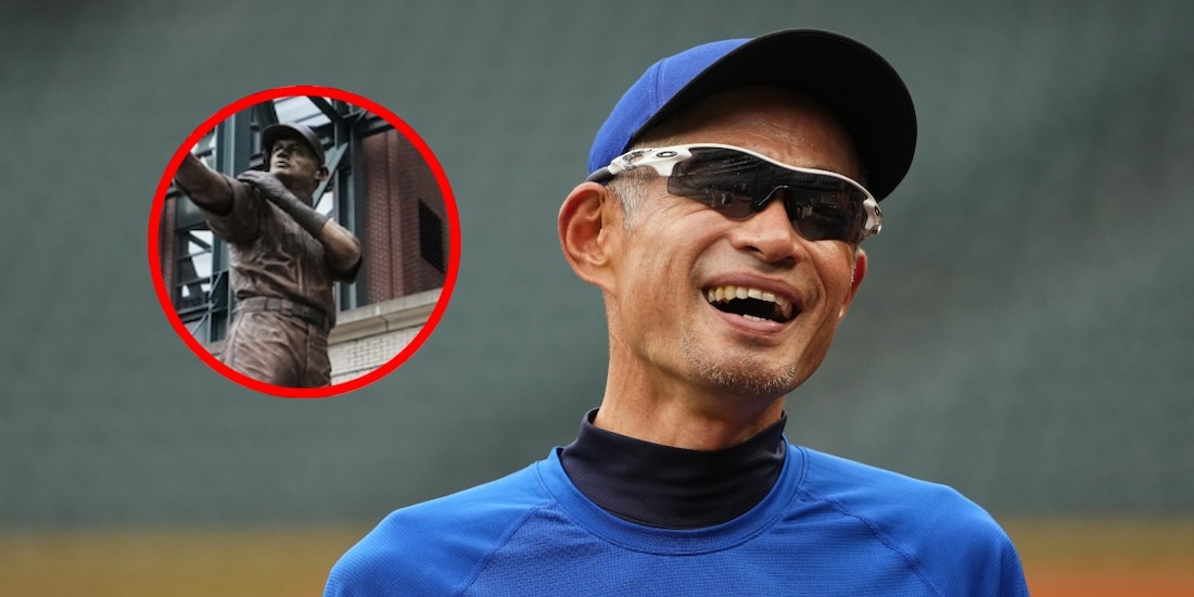 La estatua de Ichiro Suzuki se rompió al instante de ser develada.
