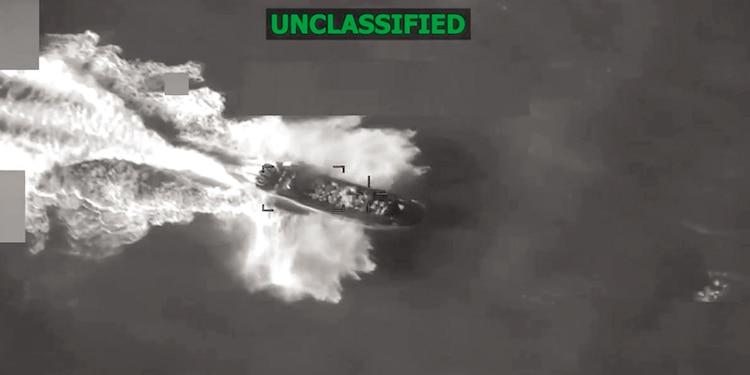 Presunta narcolancha exterminada por el gobierno de EU, en imagen de archivo.