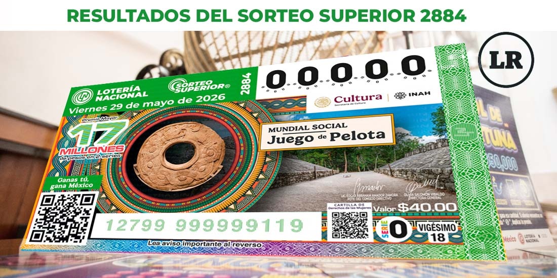 Resultados del Sorteo Superior 2884 del 29 de mayo del 2026.