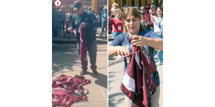 Trabajadores celebraron la detención del edil cortando sus chalecos.