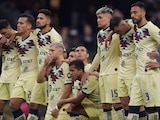 Jugadores del América en la serie de penaltis contra Monterrey en la final del Apertura 2019.