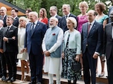 INTEGRANTES del Grupo de los Siete durante la Cumbre en Évian, Francia, ayer.