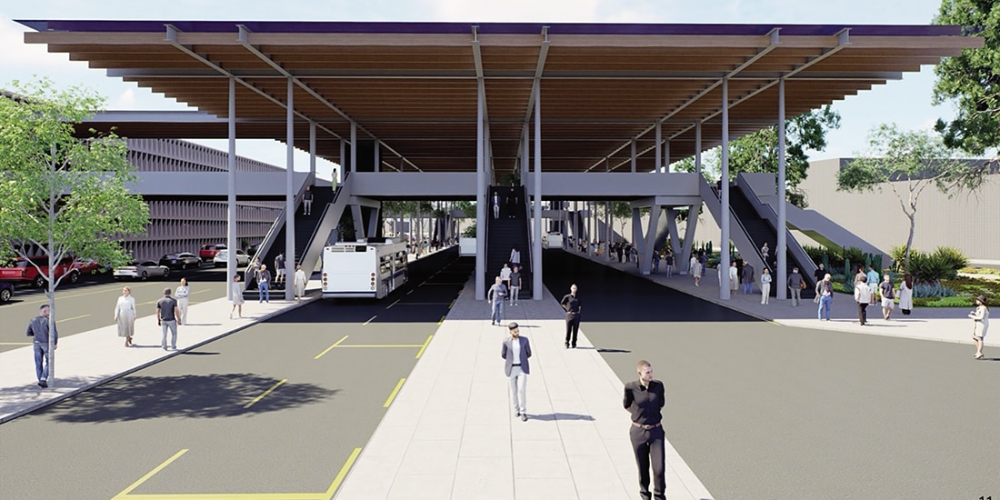 Imagen de cómo se podría ver el Cetram Universidad con una estructura de madera.