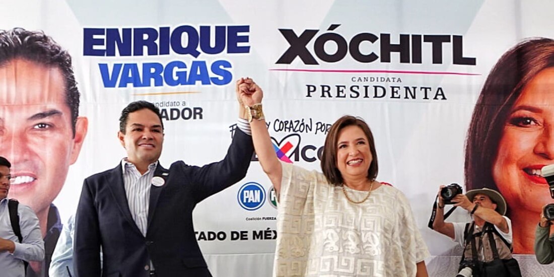 Enrique Vargas y Xóchitl Gálvez.