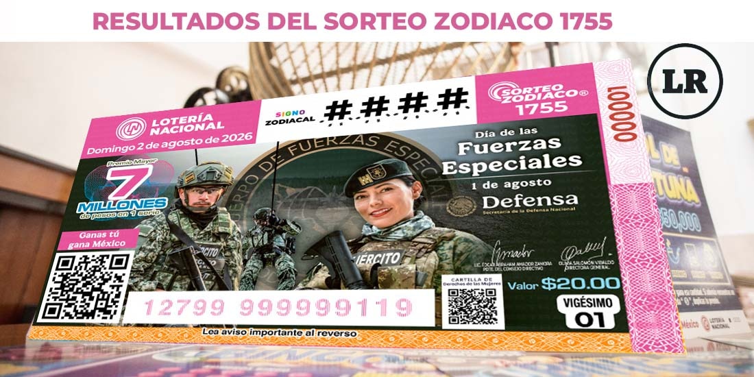 Resultados Sorteo Zodiaco 1755 del 2 de agosto del 2026 de Lotería Nacional.