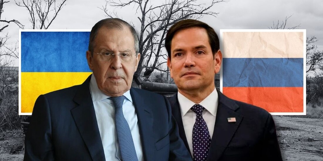 El ministro de asuntos exteriores de Rusia, Sergei Lavrov, y el secretario de Estado de EU, Marco Rubio.