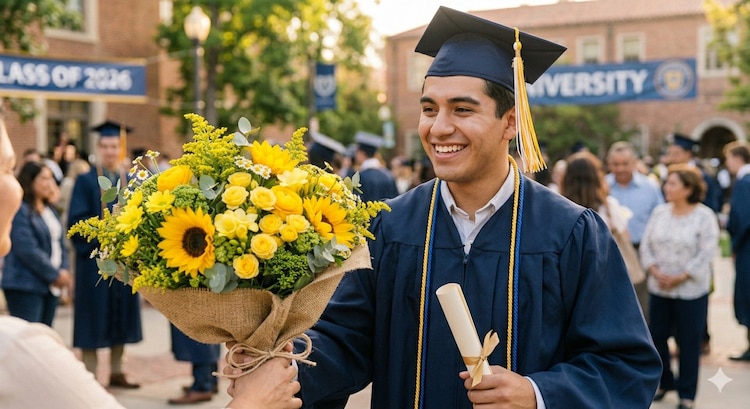Regalar flores amarillas es también una forma de celebrar logros académicos o profesionales.