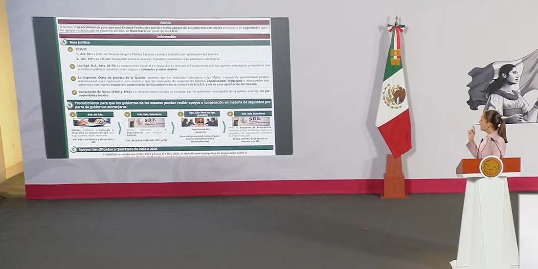 Claudia Sheinbaum este martes en Palacio Nacional.