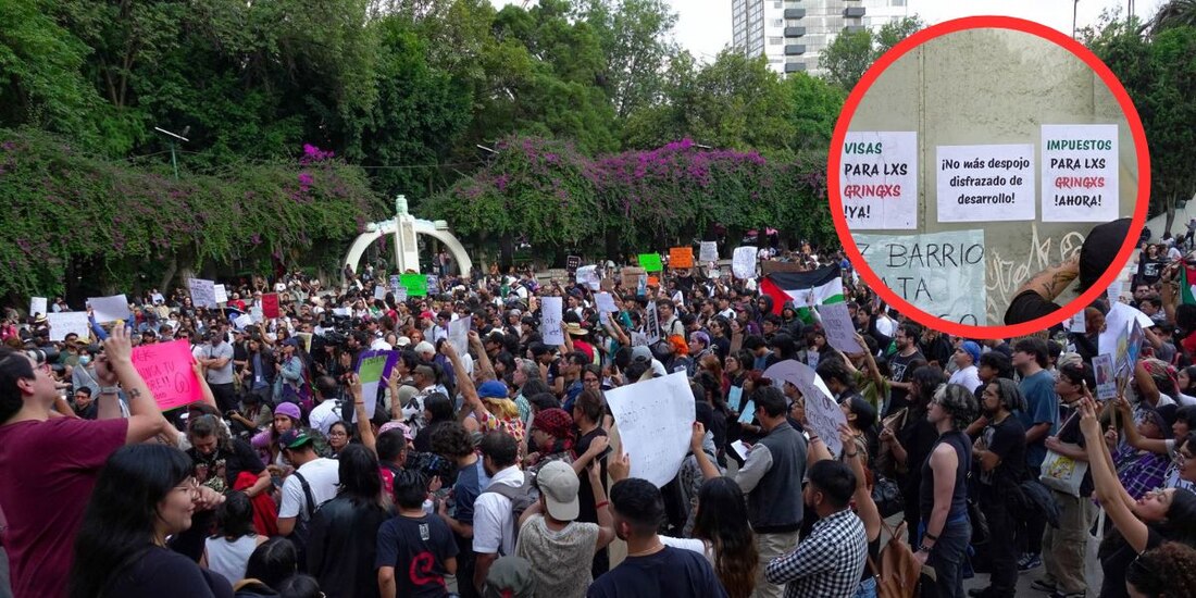 Colectivos y vecinos afectados por la gentrificación se manifestaron este 4 de julio en el Parque México.