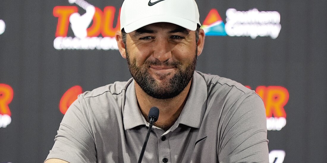 El golfista, en conferencia de prensa, ayer, previo al torneo.