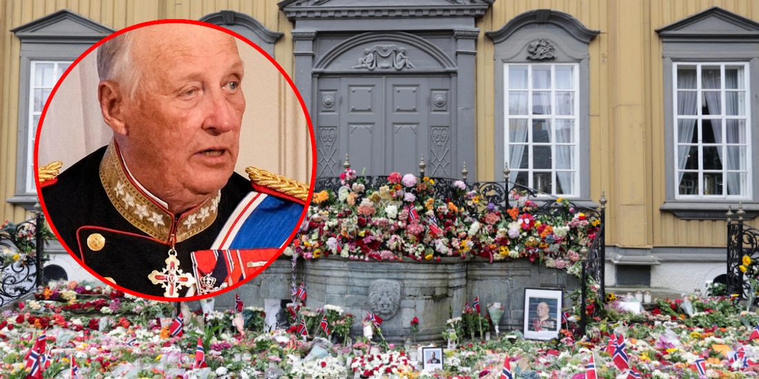 Flores y condolencias rodean Stiftsgården tras la muerte del rey Harald V el viernes en Trondheim, Noruega, sábado 29 de agosto de 2026
