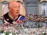 Flores y condolencias rodean Stiftsgården tras la muerte del rey Harald V el viernes en Trondheim, Noruega, sábado 29 de agosto de 2026