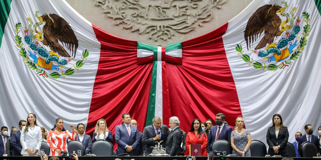 Adán Augusto López entregó el Cuarto Informe en la Cámara de Diputados, ayer.