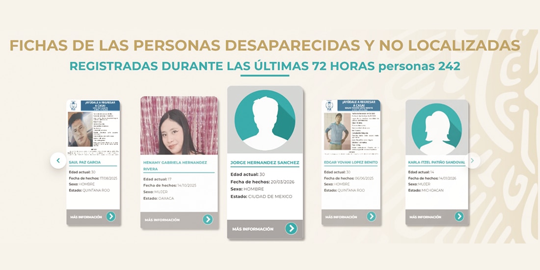 En la CNB, de manera presencial, se puede generar una ficha de persona desaparecida, también vía telefónica.