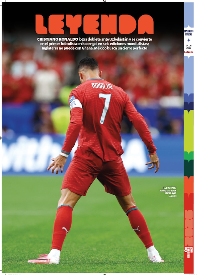 CRISTIANO RONALDO logra doblete ante Uzbekistán y se convierte en el primer futbolista en hacer gol en seis ediciones mundialistas; Inglaterra no puede con Ghana; México busca un cierre perfecto