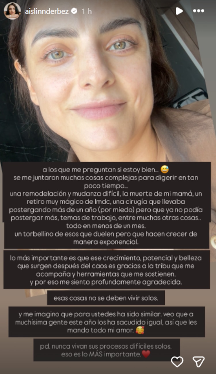 Aislinn Derbez reaparece tras muerte de su mamá