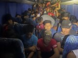 !82 migrantes fueron rescatados de un autobús en Veracruz.