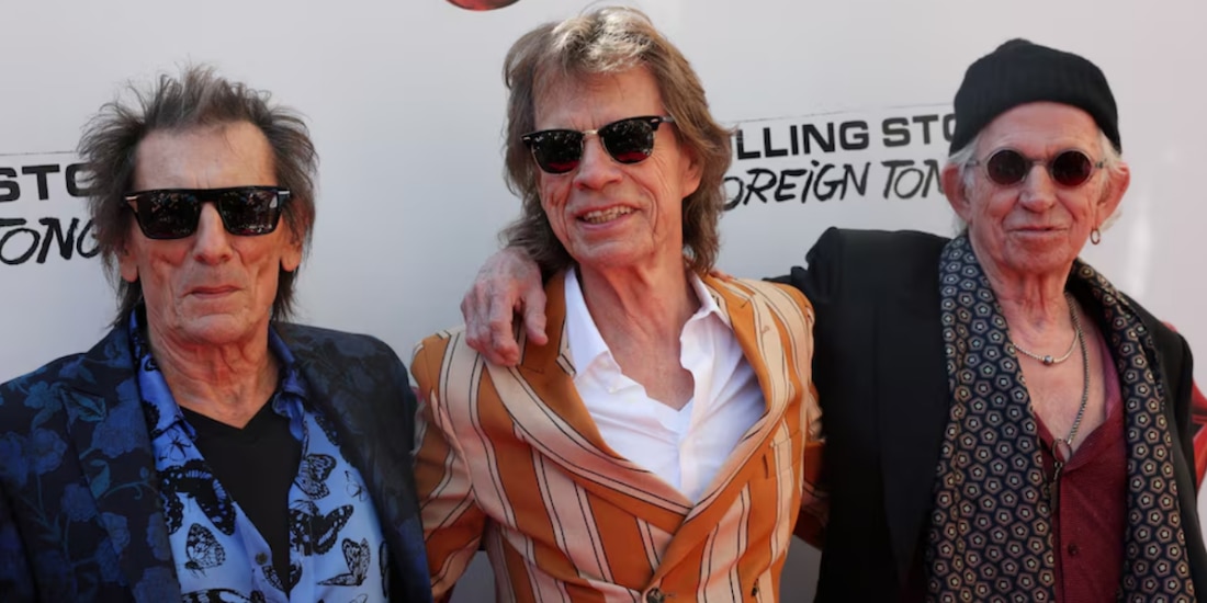 Mick Jagger, Keith Richards y Ronnie Wood durante el lanzamiento del nuevo álbum de estudio de The Rolling Stones, Foreign Tongues, en Nueva York, el 5 de mayo