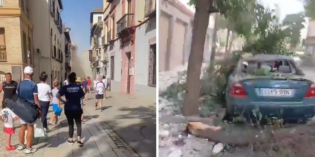 Videos del terremoto en Granada hoy muestran pánico y afectaciones que dejó movimiento telúrico.